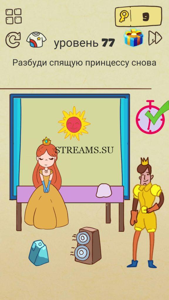 Разбудите спящую принцессу снова. 77 уровень Brain Crazy