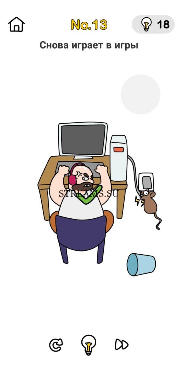 Снова играет в игры. Brain Out Мозговой штурм 13 уровень