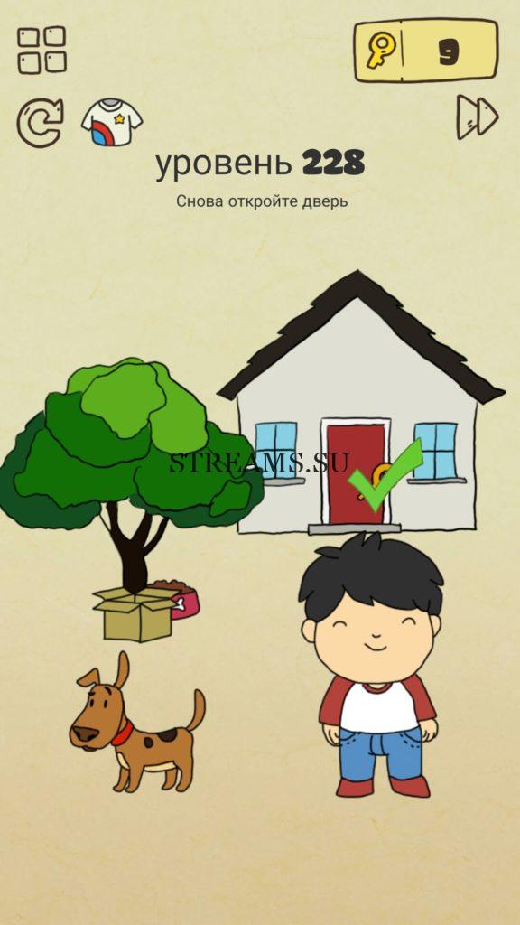 Снова откройте дверь. 228 уровень Brain Crazy